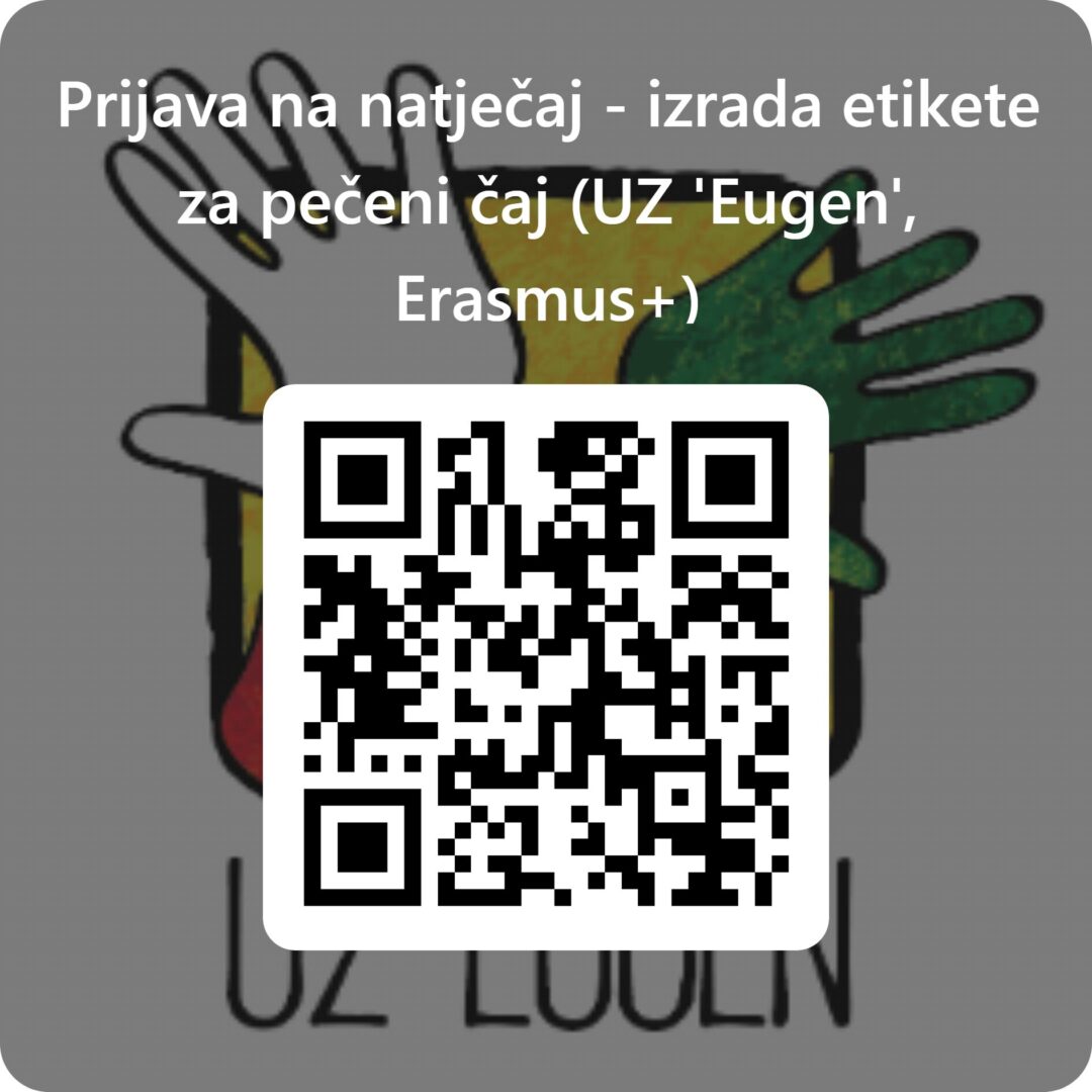 QR kôd za Prijava na natječaj - izrada etikete za pečeni čaj (UZ 'Eugen', Erasmus+)